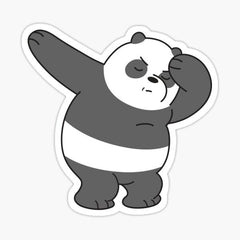 a black and white panda bear Die Cut Vinyl Decal