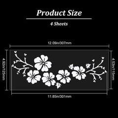 Hawaiian Stickers and Decals Hibiscus Flower Car Sticker White Automotive Decals Waterproof Vinyl Automotive Exterior Decor for SUV Truck Motorcycle Doors Walls Lapt | Die Cut Vinyl Decal/ Bumper For Windows, Cars, Trucks, Laptops, Etc.