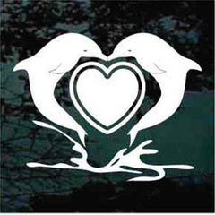 Dolphin Heart Decals | Die Cut Vinyl Decal