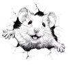 Adorable Mouse Peeking Through Wall Car Sticker Die Cut Vinyl Decal/ Bumper For Windows, Cars, Trucks, Laptops, Etc.