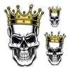 Auto Drive Crown Skull Decals Set of 3 Vinyl Car Stickers Die Cut Vinyl Decal/ Bumper For Windows, Cars, Trucks, Laptops, Etc.