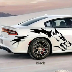 Car Stickers Customized 2pcs Wolf Totem Vinyl Car Decals Self-Adhesive Side Door Stickers, Die-Cut Decal