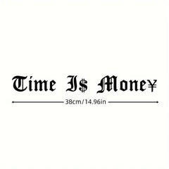 Vehicle Decoration Time Is Money Colorful Car Decal Waterproof Creative Lettering PVC Sticker, Die-Cut Decal