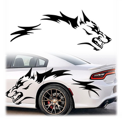 2Pcs/set Running Wolf Graphics Car Body Sticker , Die-Cut Decal