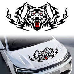 Wolf Head Car Hood Sticker Self-adhesive Vinyl, Die-Cut Decal