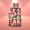 WhimsyCat Metal Minimalist Cat Silhouette Wall Art - 1pc Hanging Decor for Cat Lovers- No-Electricity Outdoor Festive Decoration Die Cut Vinyl Decal