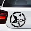Punisher skeleton Pentagram personality 3D waterproof car sticker is suitable for PVC car door, personality interesting Decal Die Cut Vinyl Decal