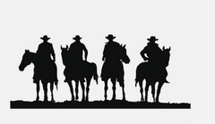 Cowboys on Horseback Die Cut Vinyl Decal