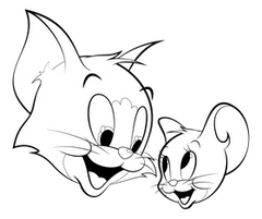 Tom and Jerry black and white clipart Die Cut Vinyl Decal