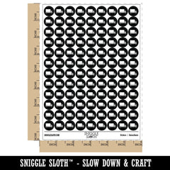 Delivery Truck Vehicle Icon 200+ Round Stickers - Black - Matte Finish Die Cut Vinyl Decal/ Bumper For Windows, Cars, Trucks, Laptops, Etc.