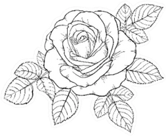 Rose And Leaves Sticker Die Cut Vinyl Decal