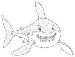 Cartoon Shark Sticker Die Cut Vinyl Decal