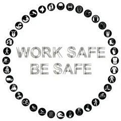 Construction Work Safe Be Safe Sticker Die Cut Vinyl Decal