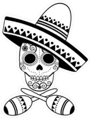 Sugar Skull Sticker Die Cut Vinyl Decal