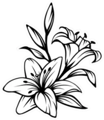 Contour Of Lily Flowers Sticker Die Cut Vinyl Decal