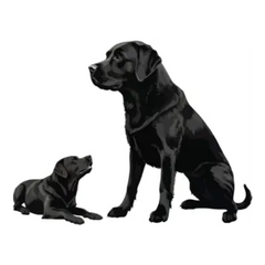 Black Lab And Dad Sticker Die Cut Vinyl Decal