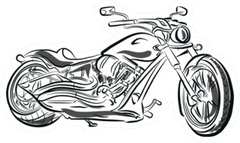 Motorcycle Silhouette Illustration Sticker Die Cut Vinyl Decal