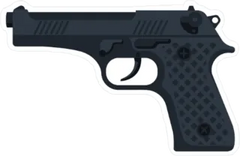 Pistol Sticker Die Cut Vinyl Decal