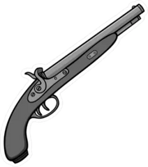 Powder Gun Illustration Sticker Die Cut Vinyl Decal