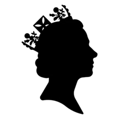 Black Silhouette Of Queen Elizabeth England UK Sticker Die Cut Vinyl Decal