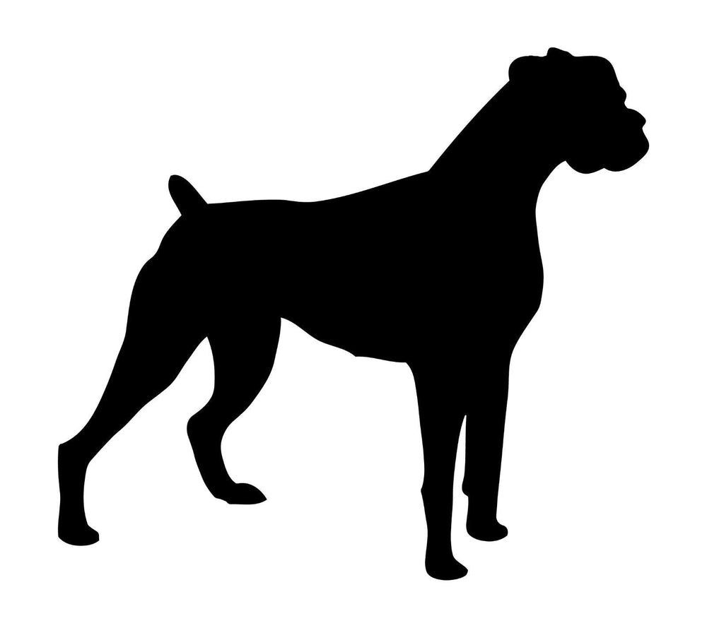 boxer‑dog‑vinyl‑sticker black die cut decal for vehicle windows laptops