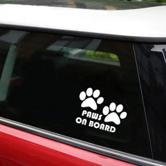 Paws on Board Vehicle Vinyl Sticker, Dog on Board Car Safety Sign Die Cut Vinyl Decal/ Bumper For Windows, Cars, Trucks, Laptops, Etc.