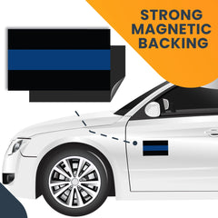 Magnet Me Up Thin Blue Line Vinyl Automotive Magnet,3x5 in | Die Cut Vinyl Decal/ Bumper For Windows, Cars, Trucks, Laptops, Etc.