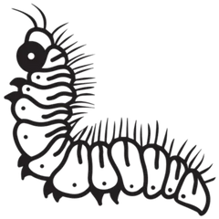 Caterpillar Graphic Illustration Sticker Die Cut Vinyl Decal