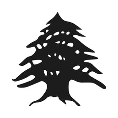 cedar tree symbol vinyl decal white die cut outdoor sticker for vehicles and laptops