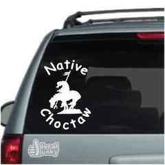 choctaw‑warrior‑vinyl‑decal‑on‑car‑window‑bumper