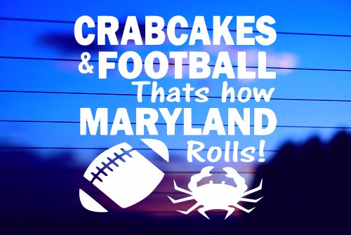 rabcakes football vinyl decal on car window