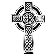 Decorative Celtic Cross Black and White Sticker Die Cut Vinyl Decal