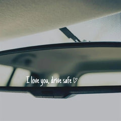 Eliaeconx Rearview Mirror Sticker, Heart Shape Decal, I Love You Design, Drive Safe Message, Car Window Sticker, Vehicle Decor Sticker | Die Cut Vinyl Decal/ Bumper For Windows, Cars, Trucks, Laptops, Etc.