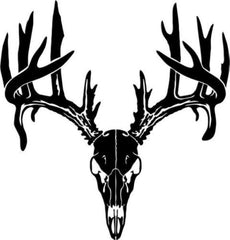 deer buck skull antlers vinyl decal black die cut wildlife sticker for cars trucks windows laptops