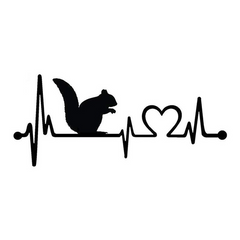 Squirrel Heartbeat Heartbeat Heart Die Cut Vinyl Decal