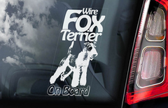Fox Terrier on Board - Car Window Die Cut Vinyl Decal