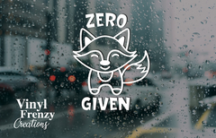 Zero Fox Given Decal Die Cut Vinyl Decal