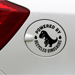 Powered by Recycled Dinosaurs | Die Cut Vinyl Decal