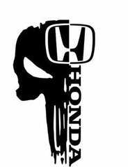 a black and white skall Die Cut Vinyl Decal