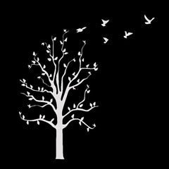 Hloma Tree Flying Birds Auto Car Styling Vehicle Reflective Decals Sticker Decoration | Die Cut Vinyl Decal/ Bumper For Windows, Cars, Trucks, Laptops, Etc.