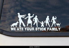 Humorous car window sticker showing zombies Die Cut Vinyl Decal