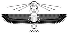 Egypt Sacred Scarab Pattern On White Sticker Die Cut Vinyl Decal