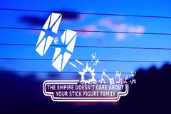 Empire stick family vinyl die cut decal for cars, trucks, windows, and laptops