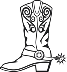 Fancy Cowboy Boot Sticker Die Cut Vinyl Decal