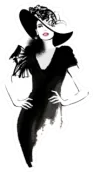 Fashion Woman Model With A Black Hat Sticker Die Cut Vinyl Decal
