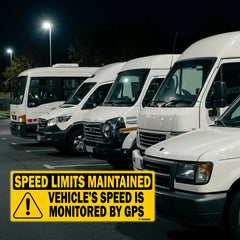 Vehicle Speed is Monitored by GPS Speed Limits are Maintained Sticker Sign, 2pk Die Cut Vinyl Decal/ Bumper For Windows, Cars, Trucks, Laptops, Etc.