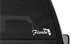 florida-state-vinyl-decal applied on car window outdoor waterproof