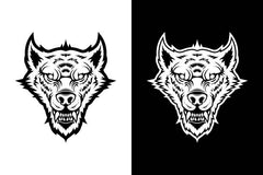 wolf head, werewolf, dog - black Die Cut Vinyl Decal