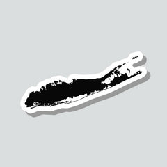 long island map sticker on gray Die Cut Vinyl Decal