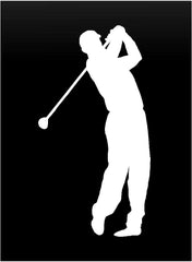 golf‑player‑vinyl‑decal white waterproof for cars trucks laptops